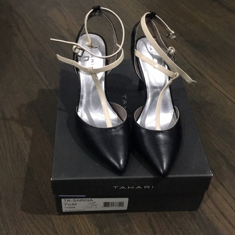 Tahari Black and Cream Heels!